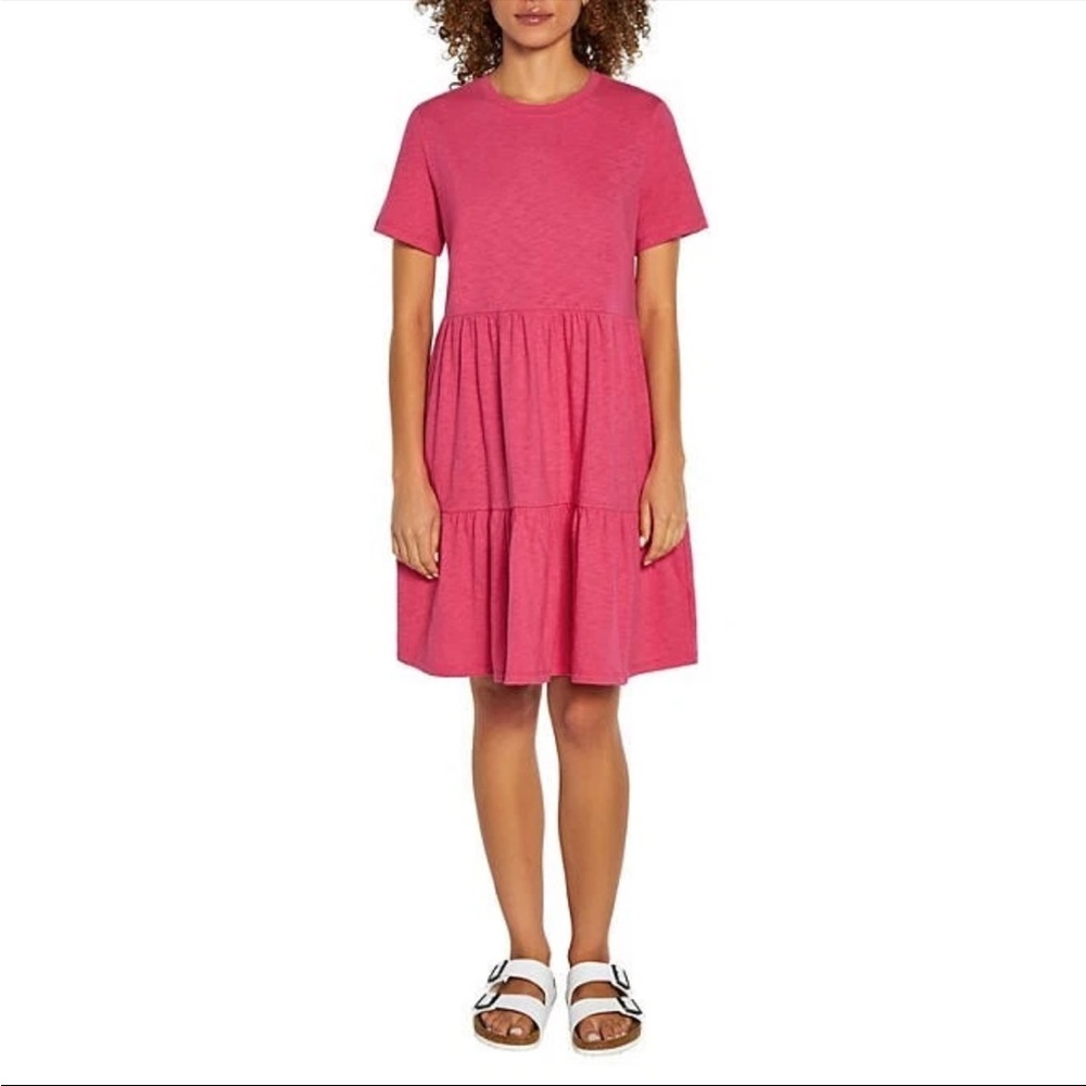 Gap Beetroot Purple (Hot Pink) Tiered Sun Dress Sz S